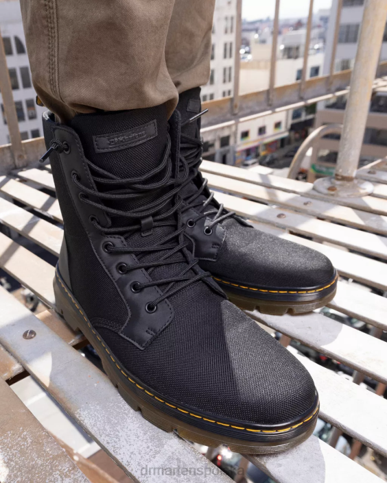 obuwie czarny, bardzo wytrzymały poli i gumowy F28B63 grzebienie, codzienne buty z polietylenu kobiety Dr. Martens