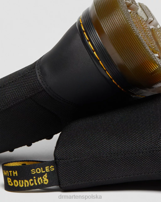 obuwie czarny, bardzo wytrzymały poli i gumowy F28B63 grzebienie, codzienne buty z polietylenu kobiety Dr. Martens