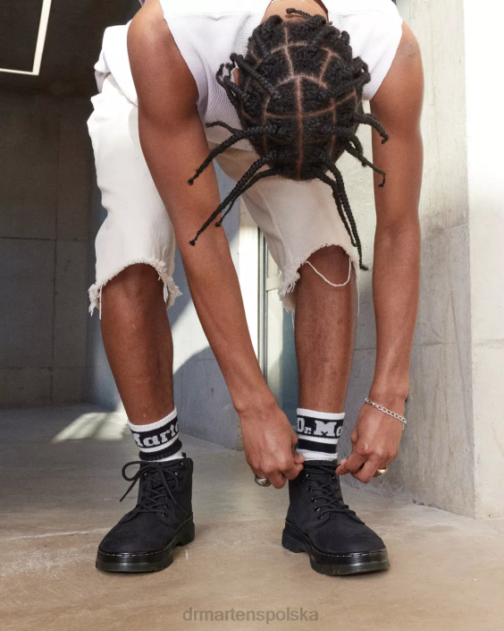 obuwie czarny frezowany nubuk wp F28B108 Buty użytkowe Bonny z frezowanej skóry nubukowej kobiety Dr. Martens