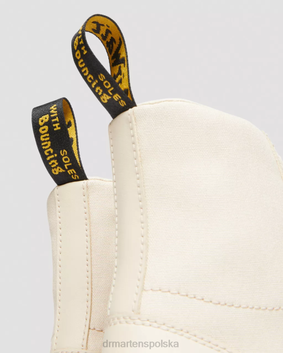 obuwie pergaminowe beżowe płótno i frezowana skóra powlekana F28B172 płócienne buty na co dzień typu Combs kobiety Dr. Martens