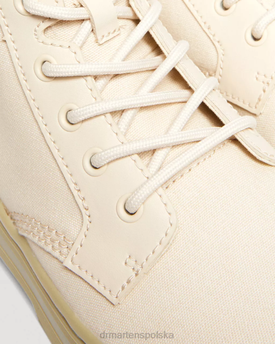 obuwie pergaminowe beżowe płótno i frezowana skóra powlekana F28B172 płócienne buty na co dzień typu Combs kobiety Dr. Martens