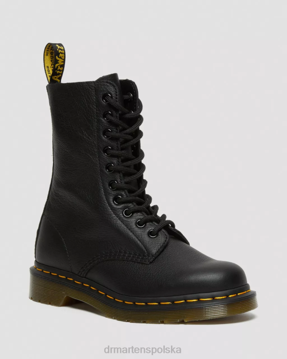 obuwie czarna Wirginia F28B361 Skórzane buty do połowy łydki 1490 Virginia kobiety Dr. Martens