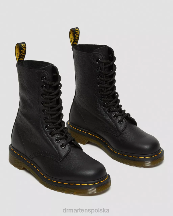 obuwie czarna Wirginia F28B361 Skórzane buty do połowy łydki 1490 Virginia kobiety Dr. Martens