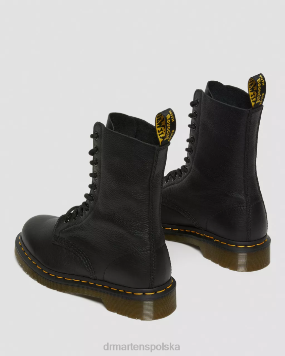 obuwie czarna Wirginia F28B361 Skórzane buty do połowy łydki 1490 Virginia kobiety Dr. Martens
