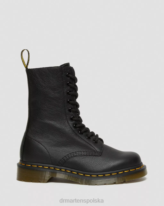 obuwie czarna Wirginia F28B361 Skórzane buty do połowy łydki 1490 Virginia kobiety Dr. Martens