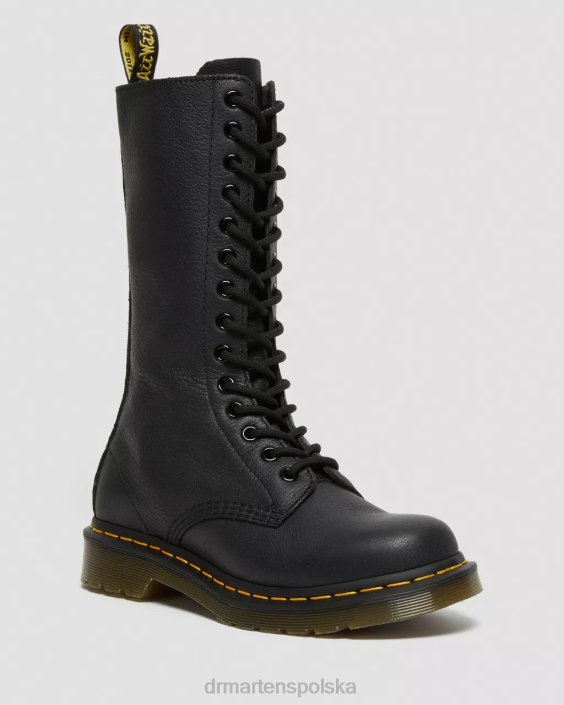 obuwie czarna Wirginia F28B362 Skórzane buty do połowy łydki 1b99 Virginia kobiety Dr. Martens