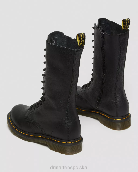 obuwie czarna Wirginia F28B362 Skórzane buty do połowy łydki 1b99 Virginia kobiety Dr. Martens