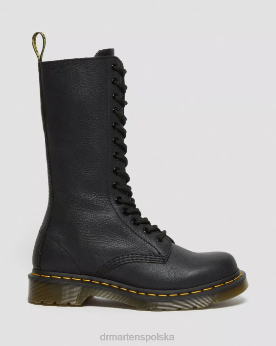 obuwie czarna Wirginia F28B362 Skórzane buty do połowy łydki 1b99 Virginia kobiety Dr. Martens