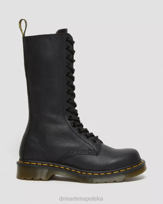 obuwie czarna Wirginia F28B362 Skórzane buty do połowy łydki 1b99 Virginia kobiety Dr. Martens
