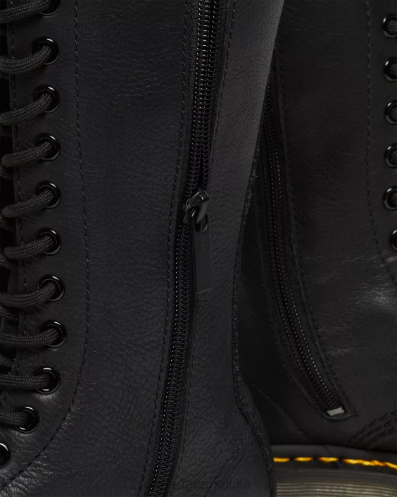 obuwie czarna Wirginia F28B362 Skórzane buty do połowy łydki 1b99 Virginia kobiety Dr. Martens