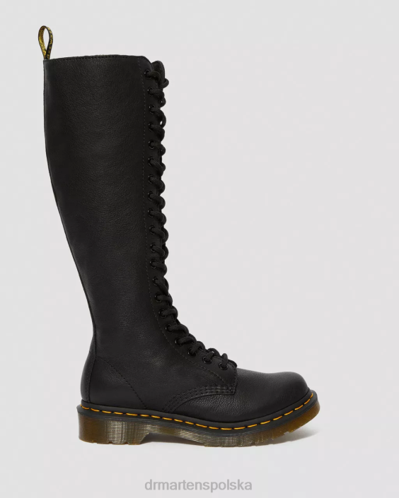 obuwie czarna Wirginia F28B363 Skórzane kozaki za kolano 1b60 Virginia kobiety Dr. Martens