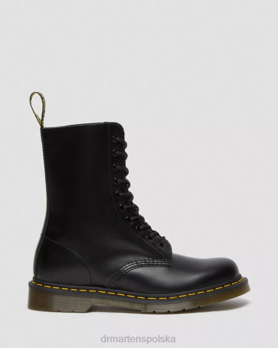 obuwie czarny gładki F28B360 1490 gładkie skórzane buty do połowy łydki kobiety Dr. Martens