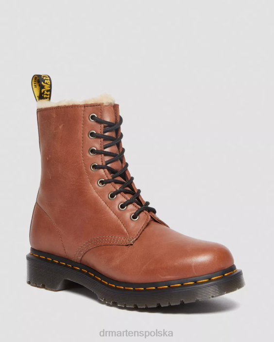 obuwie opalony kowal F28B25 1460 Serena Skórzane buty z wyściółką ze sztucznego futra kobiety Dr. Martens