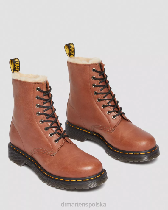 obuwie opalony kowal F28B25 1460 Serena Skórzane buty z wyściółką ze sztucznego futra kobiety Dr. Martens