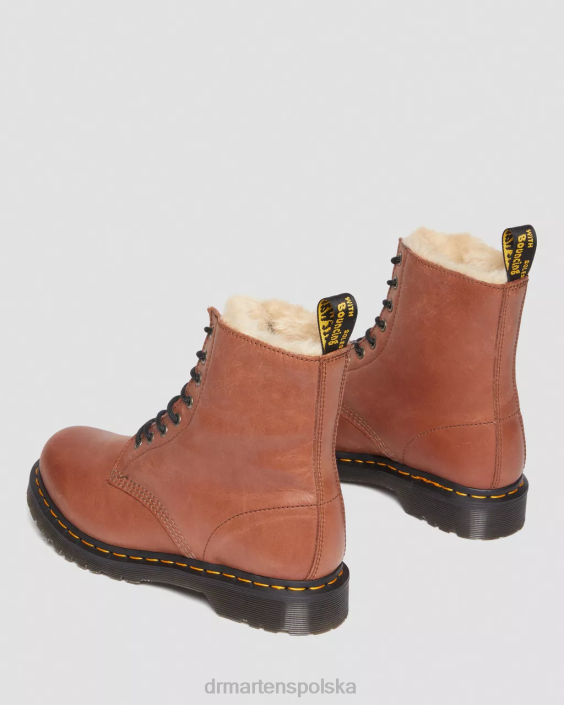 obuwie opalony kowal F28B25 1460 Serena Skórzane buty z wyściółką ze sztucznego futra kobiety Dr. Martens