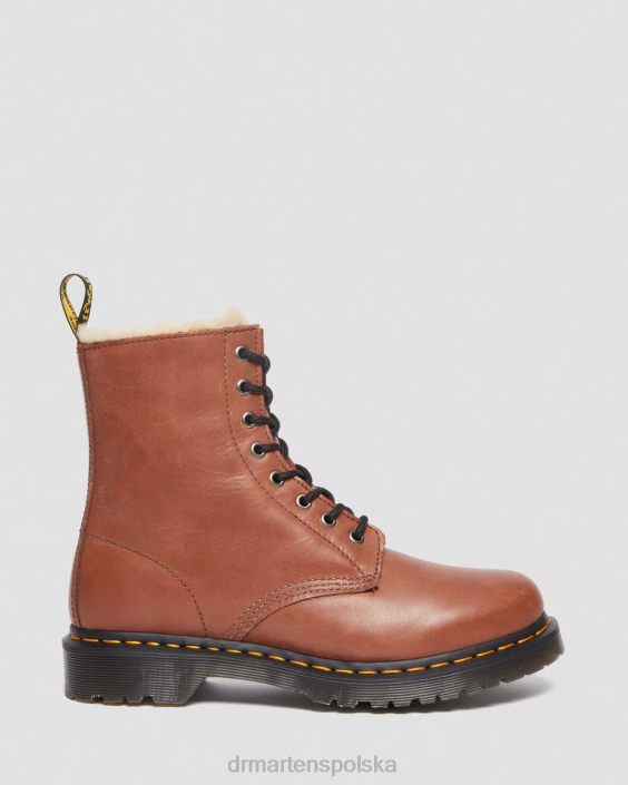obuwie opalony kowal F28B25 1460 Serena Skórzane buty z wyściółką ze sztucznego futra kobiety Dr. Martens