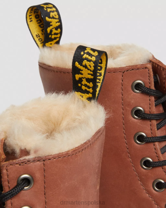 obuwie opalony kowal F28B25 1460 Serena Skórzane buty z wyściółką ze sztucznego futra kobiety Dr. Martens