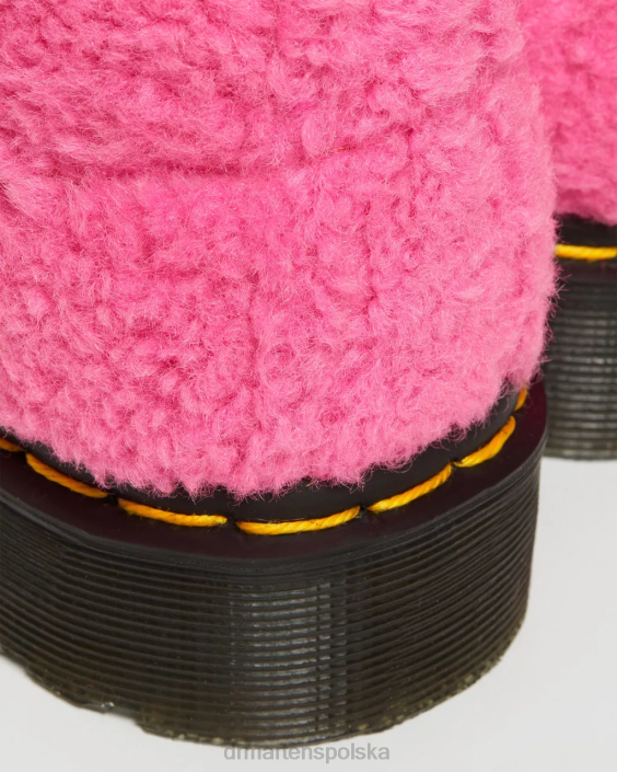 obuwie różowy lux borg F28B181 Buty ze sztucznego baranka 1460 Pascal kobiety Dr. Martens