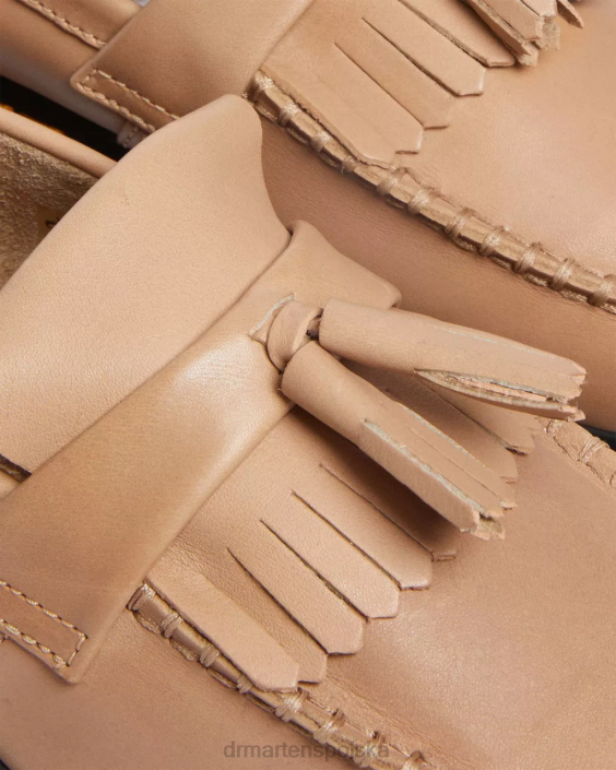 obuwie beżowa carrara F28B381 Skórzane mokasyny z frędzlami Adriana Carrary kobiety Dr. Martens