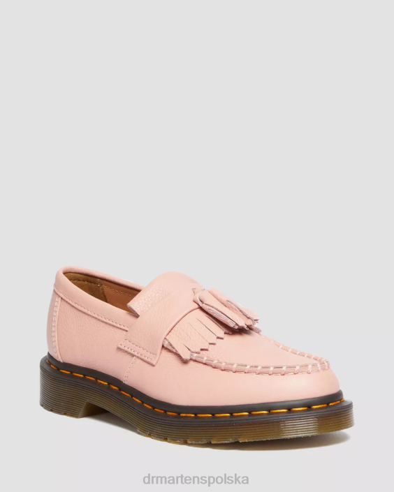 obuwie brzoskwiniowo-beżowa Virginia F28B379 Skórzane mokasyny z frędzlami Adrian Virginia kobiety Dr. Martens