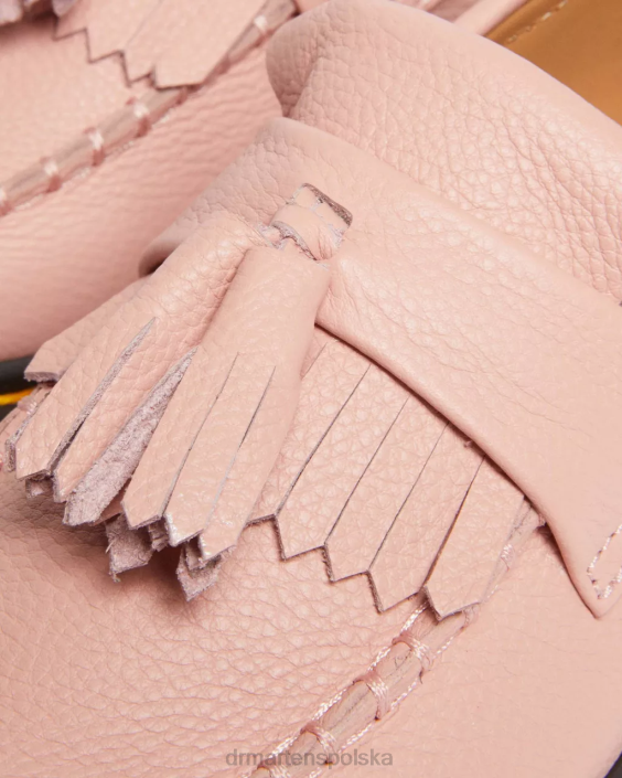 obuwie brzoskwiniowo-beżowa Virginia F28B379 Skórzane mokasyny z frędzlami Adrian Virginia kobiety Dr. Martens