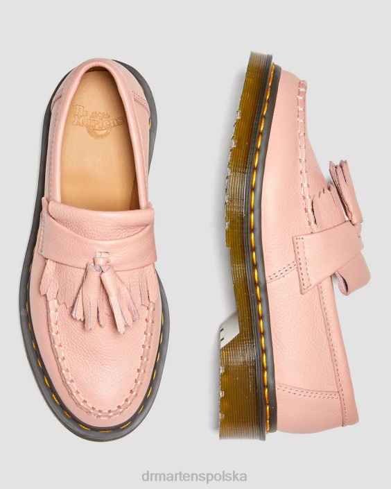 obuwie brzoskwiniowo-beżowa Virginia F28B379 Skórzane mokasyny z frędzlami Adrian Virginia kobiety Dr. Martens