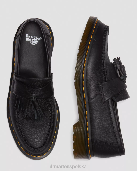 obuwie czarna Wirginia F28B375 Skórzane mokasyny z frędzlami Adrian Virginia kobiety Dr. Martens