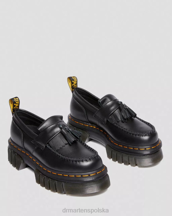 obuwie czarna nappa lux F28B369 Mokasyny na platformie Audrick Nappa lux kobiety Dr. Martens