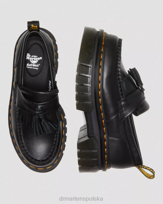 obuwie czarna nappa lux F28B369 Mokasyny na platformie Audrick Nappa lux kobiety Dr. Martens