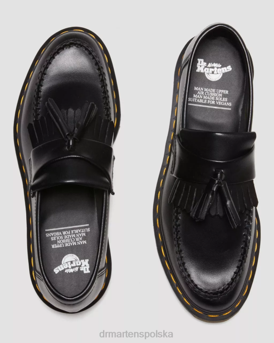 obuwie czarny feliks się ściera F28B376 wegańskie mokasyny z frędzlami Adrian Felix kobiety Dr. Martens