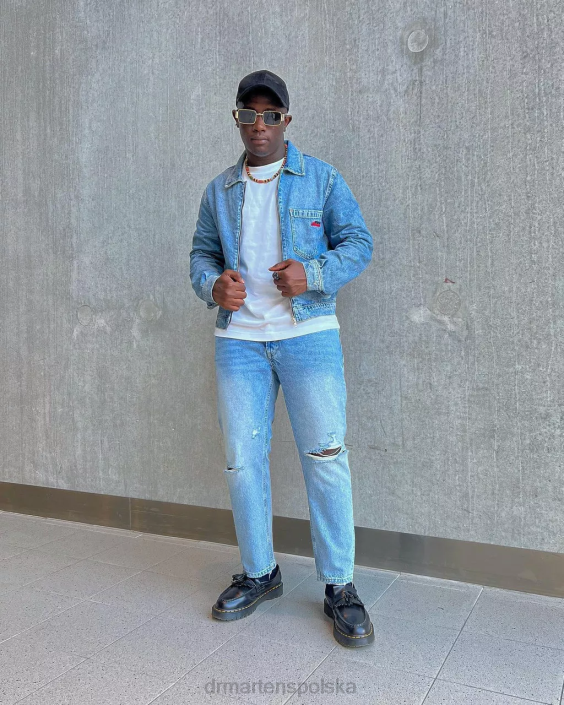 obuwie czarny gładki F28B219 Mokasyny z frędzlami z gładkiej skóry Adriana Bexa kobiety Dr. Martens