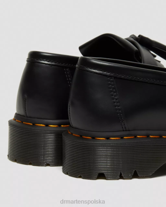 obuwie czarny gładki F28B219 Mokasyny z frędzlami z gładkiej skóry Adriana Bexa kobiety Dr. Martens