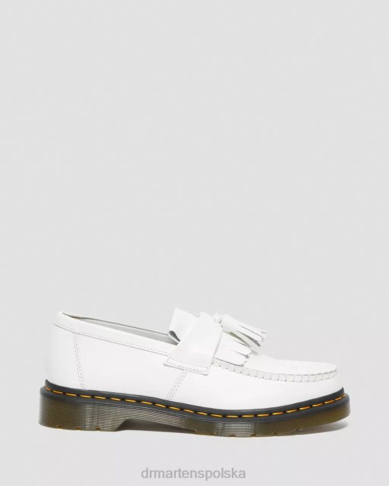 obuwie gładki F28B378 Skórzane mokasyny z frędzlami Adriana w kolorze żółtym kobiety Dr. Martens