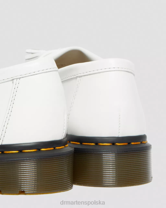 obuwie gładki F28B378 Skórzane mokasyny z frędzlami Adriana w kolorze żółtym kobiety Dr. Martens