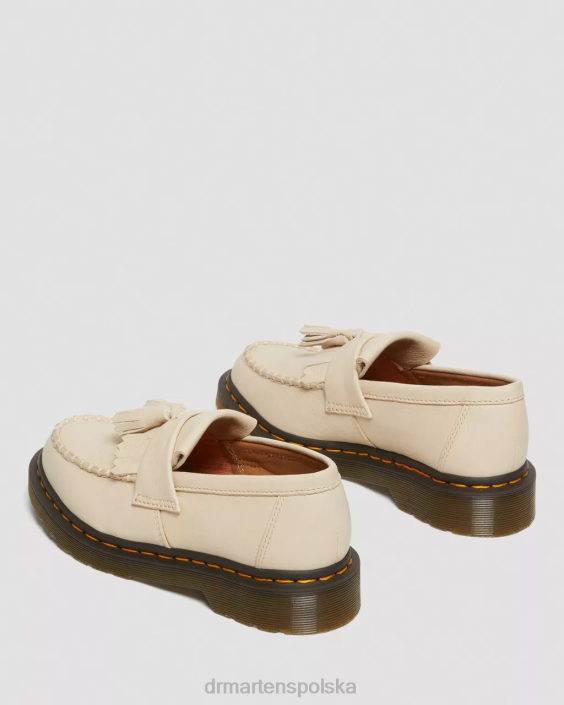 obuwie pergaminowa beżowa Virginia F28B380 Skórzane mokasyny z frędzlami Adrian Virginia kobiety Dr. Martens