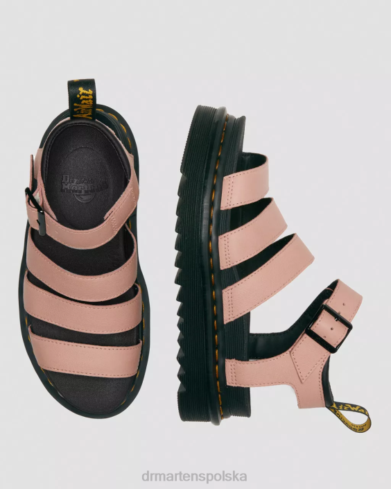 obuwie brzoskwiniowo-beżowa pisa F28B263 Sandały Blaire Pisa ze skórzanym paskiem kobiety Dr. Martens