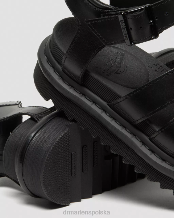 obuwie czarny brando F28B345 Sandały Blaire Brando ze skórzanym paskiem kobiety Dr. Martens