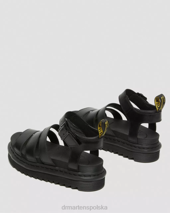 obuwie czarny brando F28B345 Sandały Blaire Brando ze skórzanym paskiem kobiety Dr. Martens