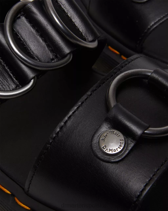 obuwie czarny brando F28B357 Gryphon alternatywne sandały brando ze skórzanym paskiem kobiety Dr. Martens