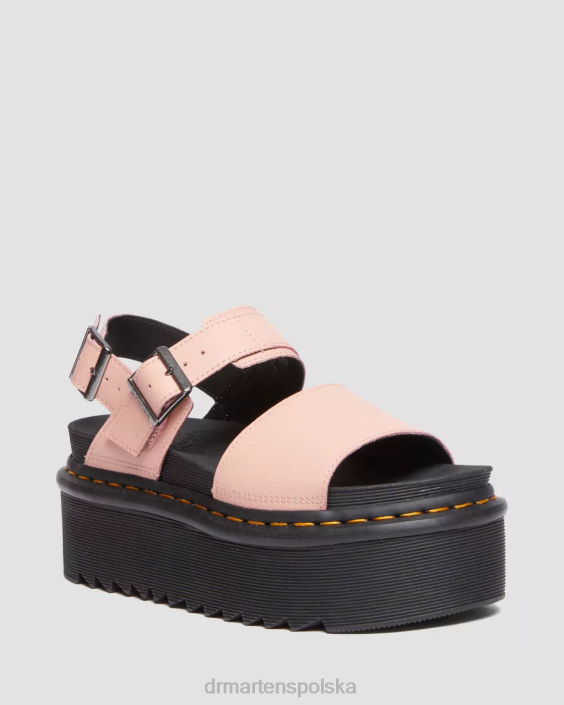 obuwie czarny i różowy F28B260 Skórzane sandały na platformie Voss Athena kobiety Dr. Martens