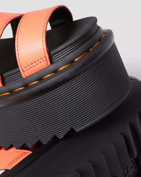 obuwie koralowa pisa F28B264 Skórzane sandały na platformie Blaire Pisa z paskiem kobiety Dr. Martens