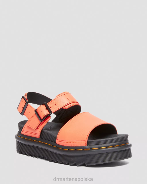 obuwie koralowa pisa F28B276 Sandały Voss Piza ze skórzanym paskiem kobiety Dr. Martens