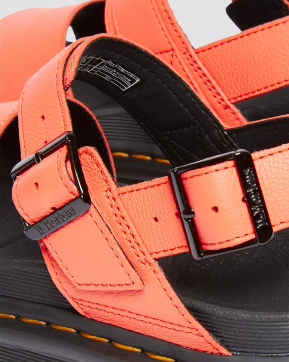 obuwie koralowa pisa F28B276 Sandały Voss Piza ze skórzanym paskiem kobiety Dr. Martens