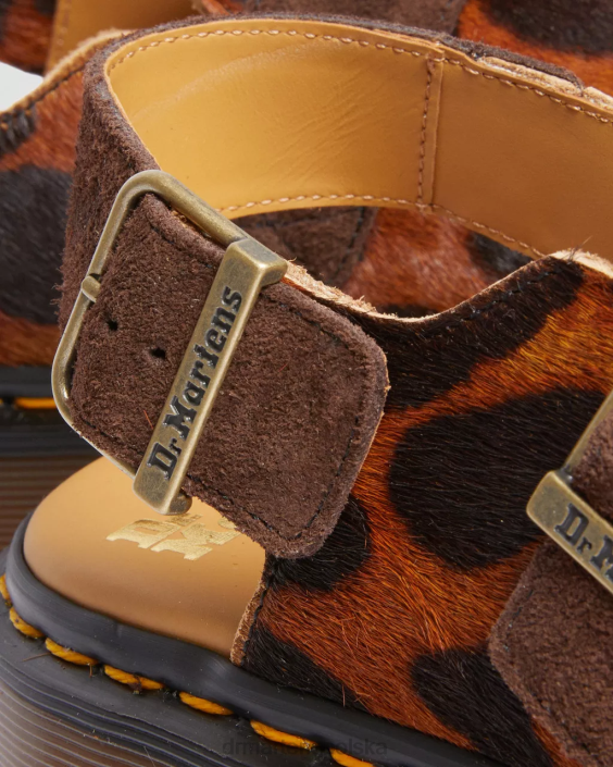 obuwie włosy ocelota F28B346 jorge uszyty z angielskich włosów na mule bez pięty kobiety Dr. Martens