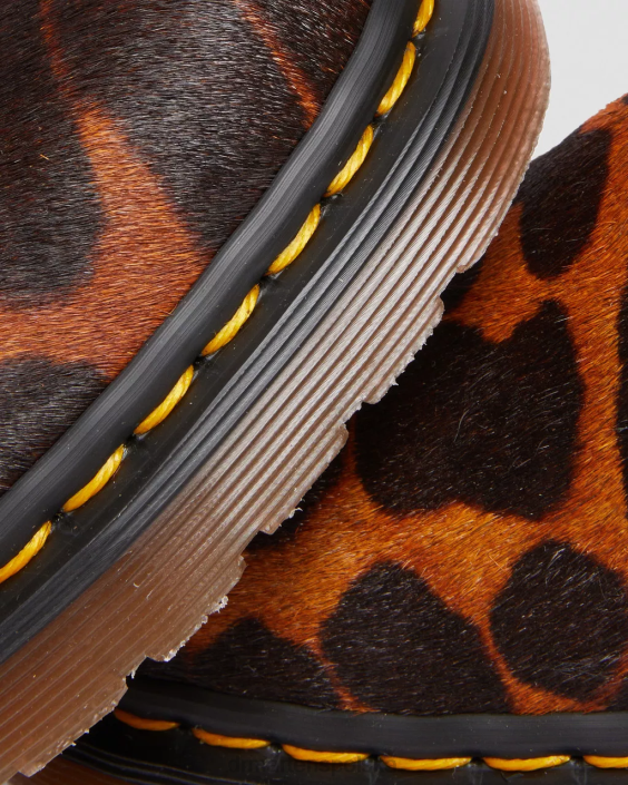 obuwie włosy ocelota F28B346 jorge uszyty z angielskich włosów na mule bez pięty kobiety Dr. Martens