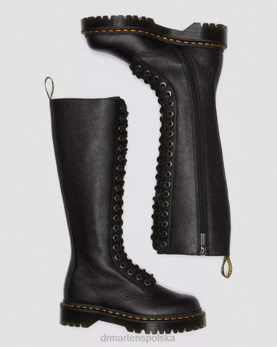 obuwie czarna pisa F28B210 Skórzane kozaki za kolano 1b60 bex pisa kobiety Dr. Martens