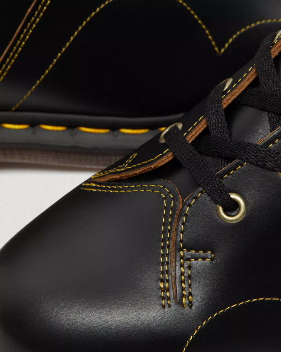 obuwie czarny vintage gładki F28B44 kościelne, zabytkowe małpie buty kobiety Dr. Martens