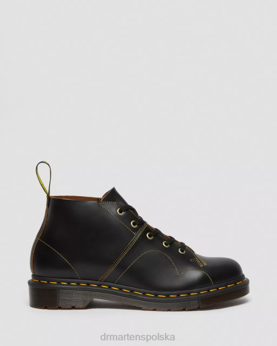 obuwie czarny vintage gładki F28B44 kościelne, zabytkowe małpie buty kobiety Dr. Martens