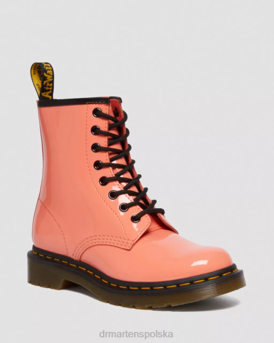 obuwie Coral Lucido i lampa patentowa F28B135 Sznurowane buty ze skóry lakierowanej 1460 kobiety Dr. Martens