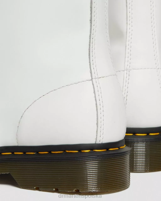 obuwie biały gładki F28B16 Sznurowane buty z gładkiej skóry 1460 kobiety Dr. Martens